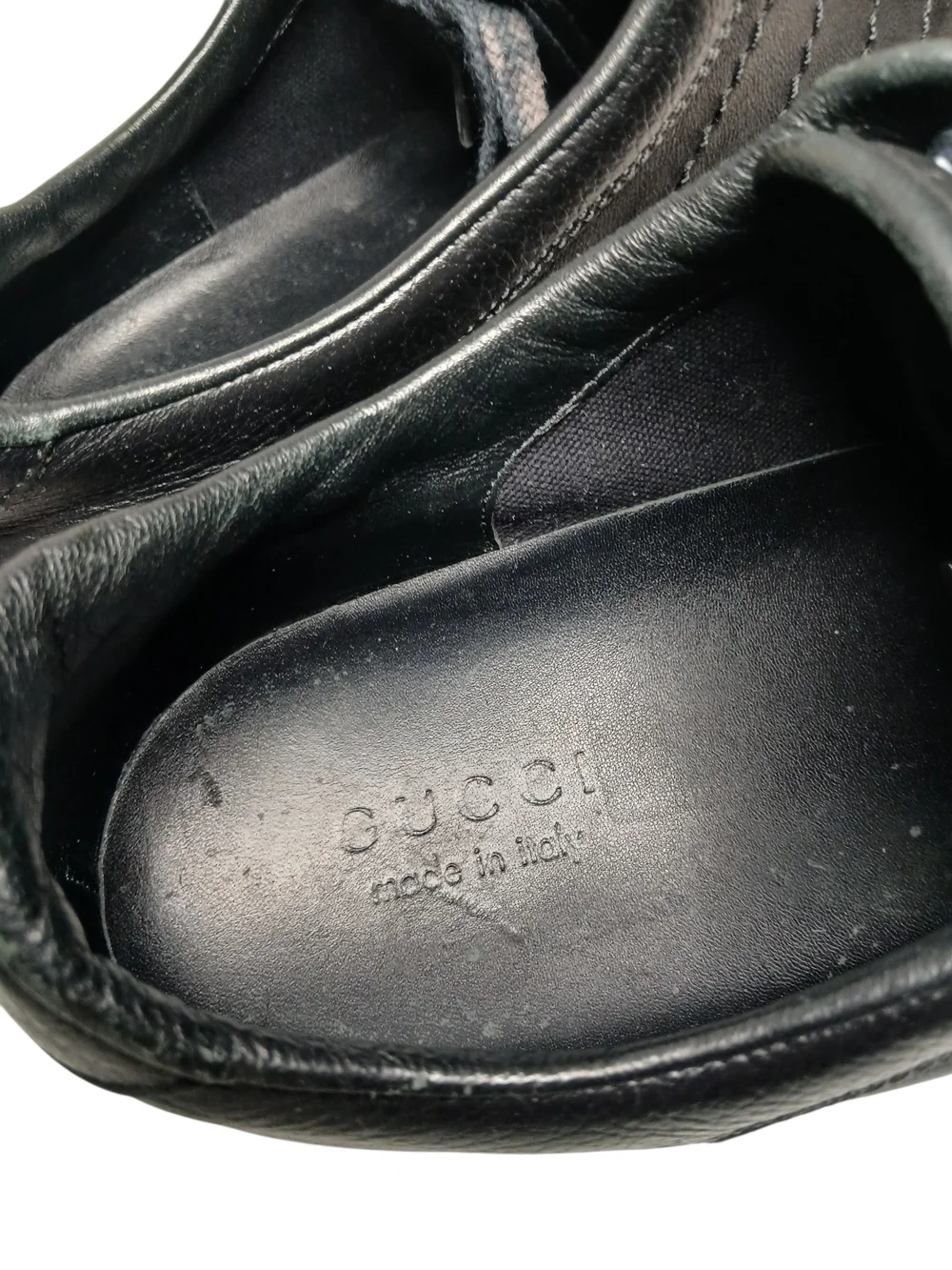 Vintage Gucci Men’s Black Leather Lace-Up Sneakers 9.5 Original Gucci